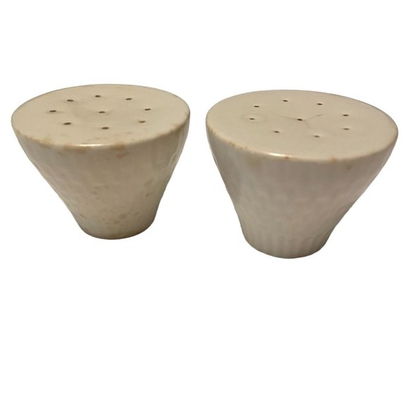 Vintage Weave Pattern Ceramic Salt Pepper Shakers MCM Mid Century Modern - Picture 2 of 6